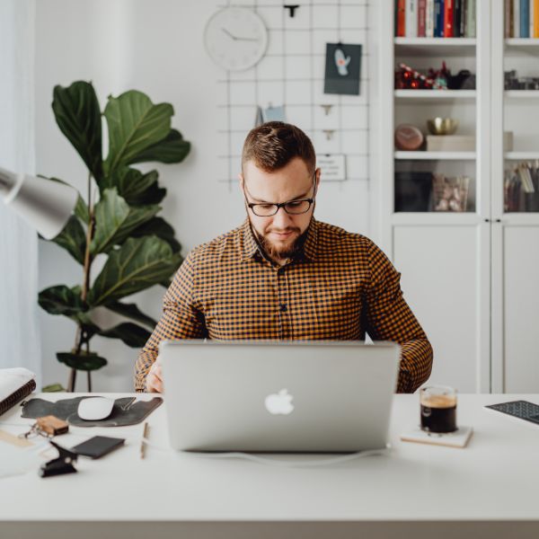A man working from home