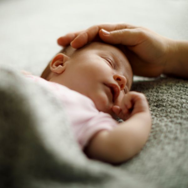 A newborn baby sleeping