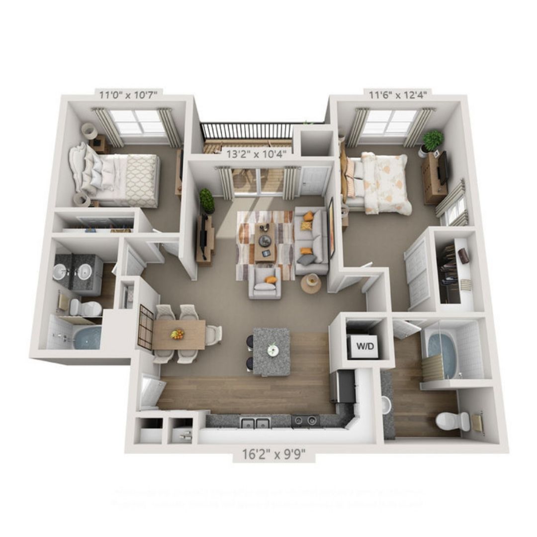 Ridgeway 2-bedroom floorplan