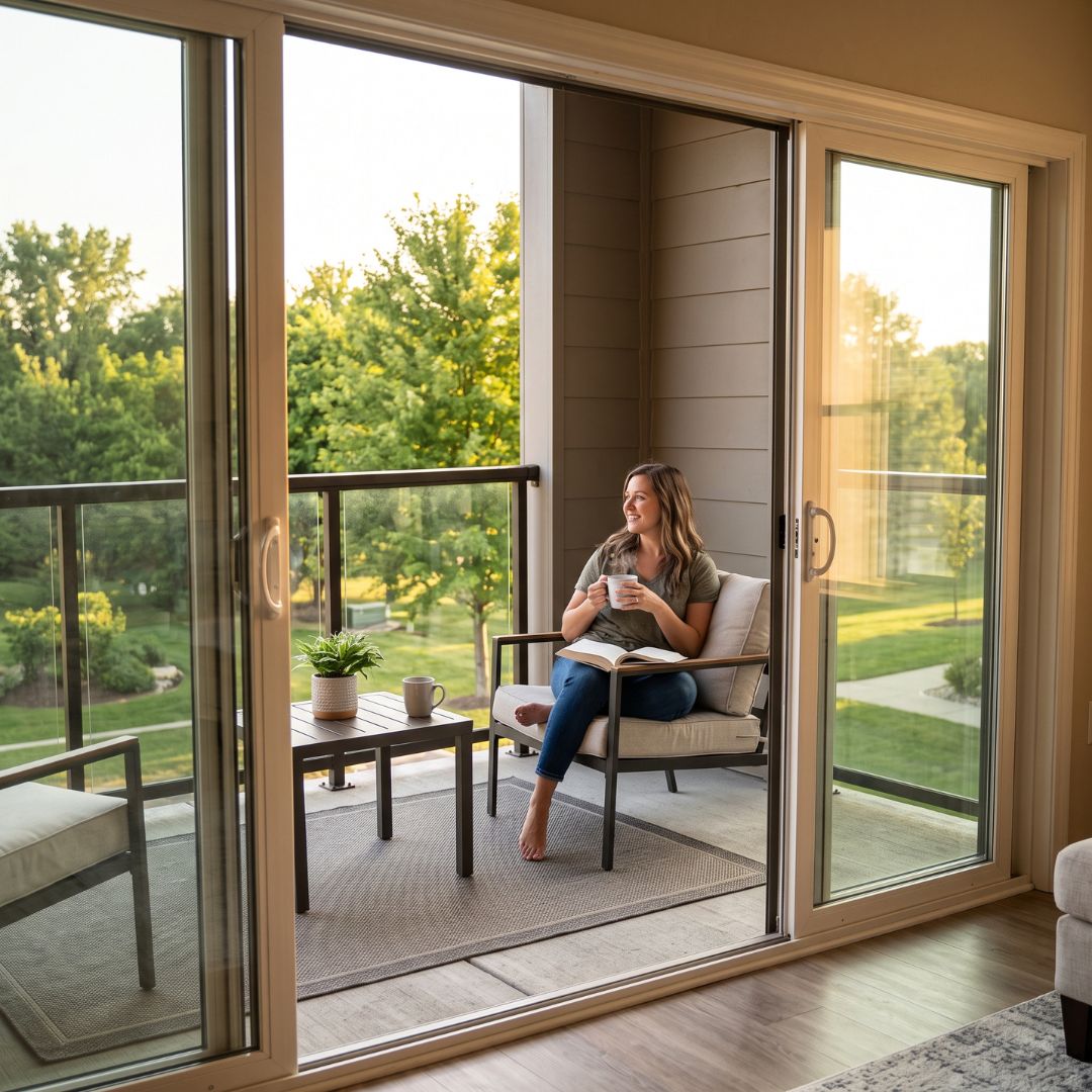 person relaxing on their balcony