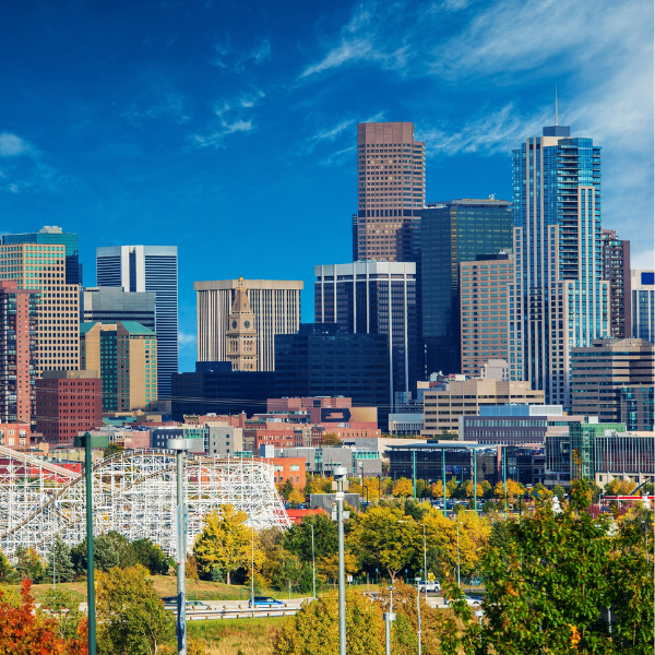 Denver, CO skyline.